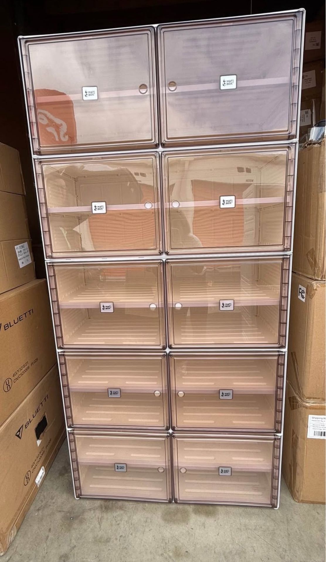 Portable Shoe Storage Cabinet for Closet Entryway, Foldable Shoe Rack Organizer with Magnetic Clear
