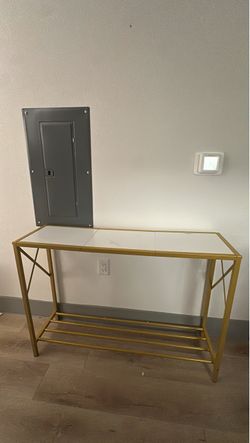 Modern Gold & White Faux Marble Console Table / Entryway Table