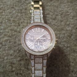 Michael Kors Rose Gold Chronograph Glitz Watch