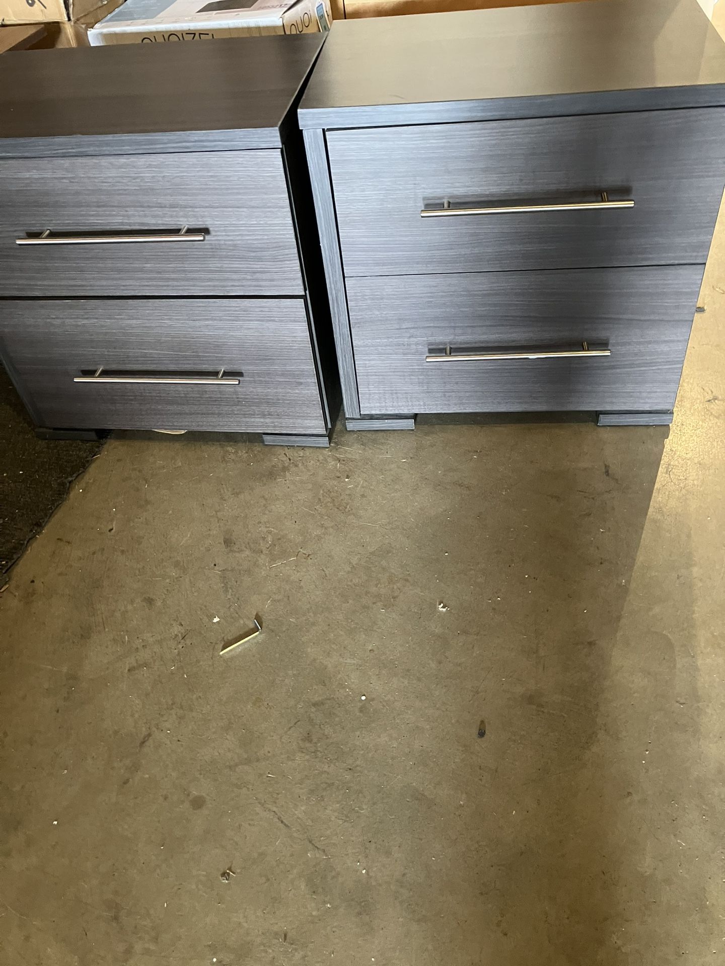 Set Of 2 Nightstands/Side/End Tables W/2 Drawers W/Minor Scratches(See & Click On Pictures). Still In Good Condition & Useable 