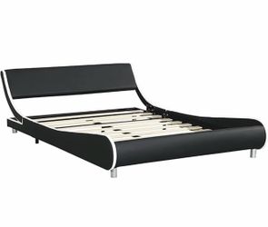 Leather queen bed frame