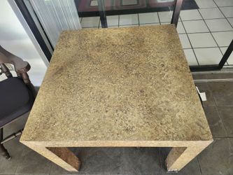 34-in square laminated table with 2- Pub style Chairs with Cushions $9.99
