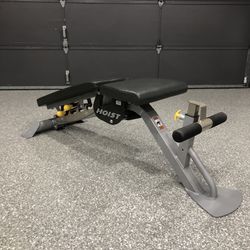 Heavy-Duty HOIST 7 Position Gym Workout Bench, SOLID, Flat-Incline-Decline. Fully Adjustable Bench, Seat, and Legs. Great Condition.