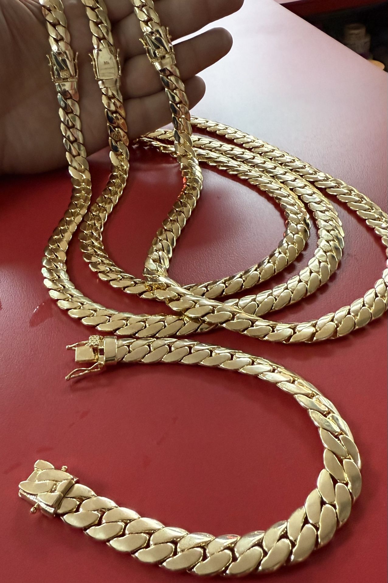 212 grams Solid And Heavy Miami Cuban links necklace and bracelet🔥🔥