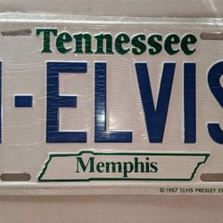 Vintage Elvis Presley License Plate Memphis Tennessee 1-ELVIS 1987 New Sealed
