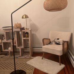 Marble and bamboo bali arc floor lamp deals