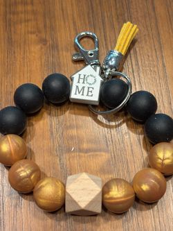 Silicone Bead Bracelet Key Holder 