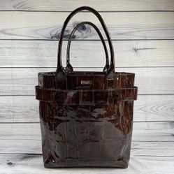 Kate Spade Croc Brown Large Purse NO Flaws Perfect See All Pics