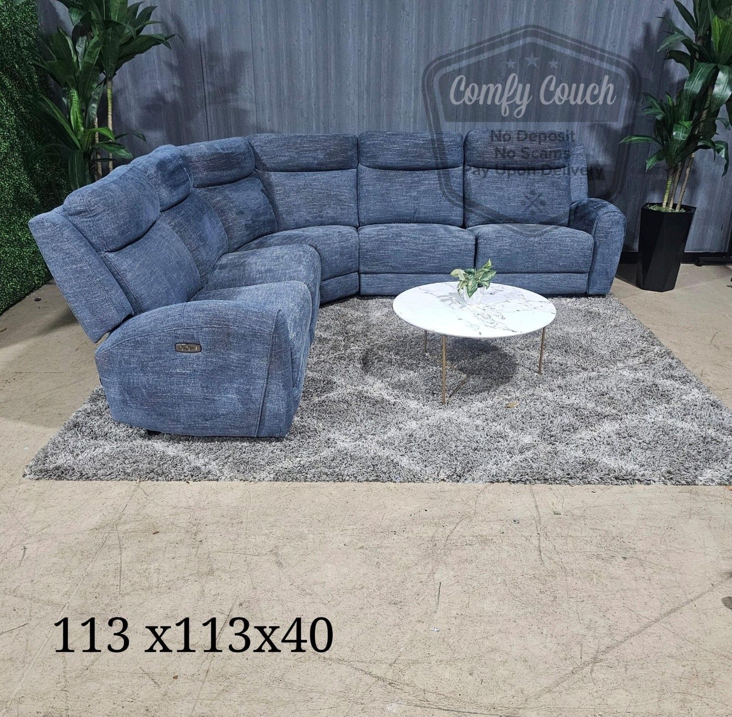 🛋️ Blue Reclining Sectional (Delivery Available!! )