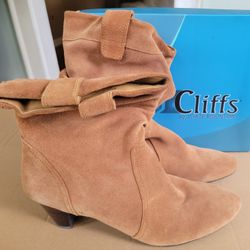 Easy SPIRIT 10m Leather Suede Bootie Tan Comfort