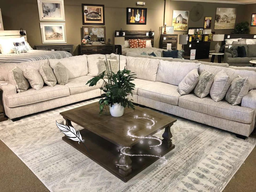 $10 PAYMENT 👌Rawcliffe Parchment 3-Piece Sectional