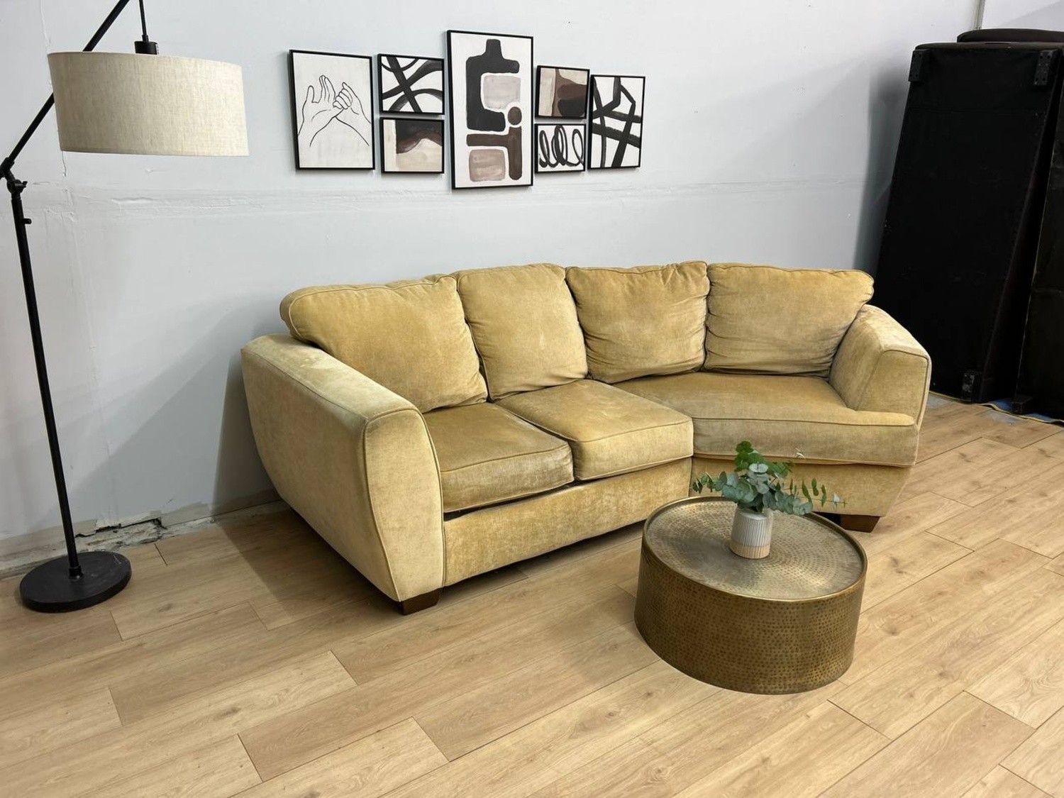 Ashley Light Gold Cuddler Sectional