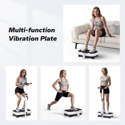 MERACH Vibration Plate Exercise Machine, Vibrating Plate Exercise Machine with Handrails, Full Body Vibration Platform for Women Men, Exercise Equipme