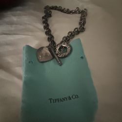 Tiffany & Co Heart Tag Toggle Silver Choker/necklace