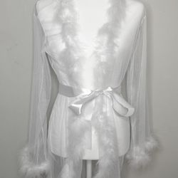 Sheer Feather robe 