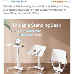 Rolling Mobile Adjustable Height Desk