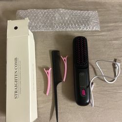 Hair Straightener Brush Mini Straightening for Travel 