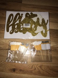 A Baby is Brewing baby shower decor - banner & cupcake toppers