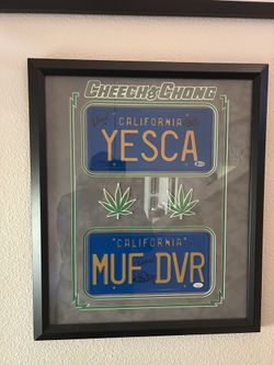 Cheech And Chong Signed Plates And Framed. Coa Included