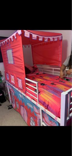 Kids Loft Bed with Castle Tent