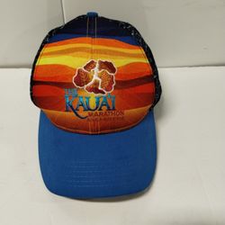 Vintage Kauai Marathon hawaii Trucker Mesh See Thru snap back hat rare
