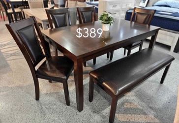 Gorgeous ‼️ 6-pc dining table set with bench