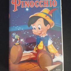 pinocchio movie, video cassette.