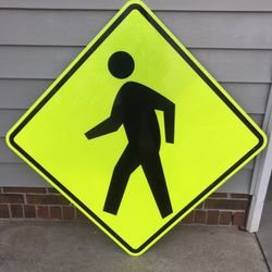 Pedestrian Crossing Street Sign. 3m high viz reflective. New. Have a total of 4. $45 Each