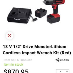 1/2 Snap on Impact Cordless Gun 