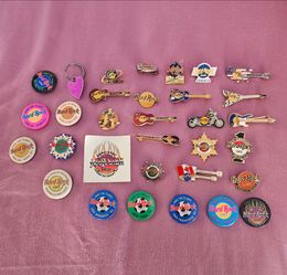 Vintage Hard Rock Cafe pins and buttons collection