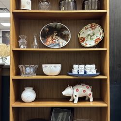 Teak bookcase with adjustable shelves  75t x 35.5 x 11