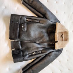 Polyester Black Jacket (Leather Lookalike)