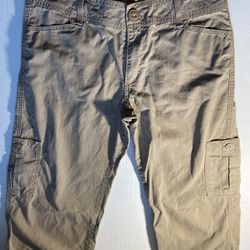 Levi’s Tap Twills Woman Cargo Unique Style Vintage Capris Brown 