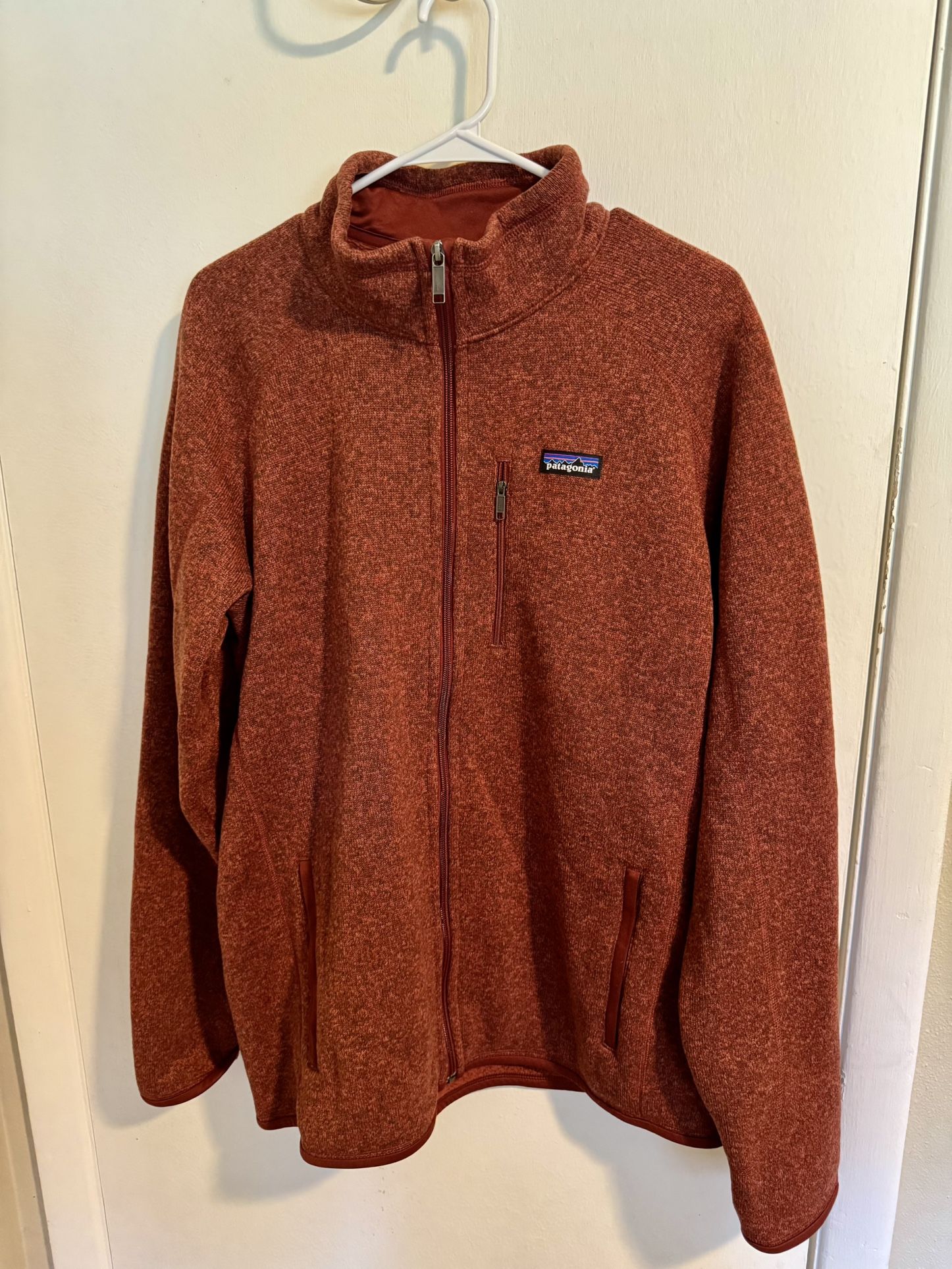 Patagonia Sweatshirt Mens Large terracotta Fleece Full Zip Long Sleeve Activewear Top