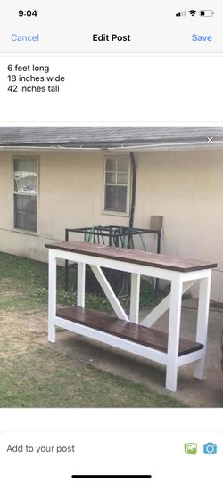 Custom built entryway table