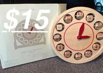 Children’s wooden learning clock