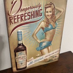 Deep Eddy Sweet Tea Vodka Tin Sign Bikini Ginger