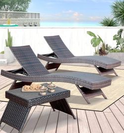 New 3pc Set Sun Lounge Chaise 