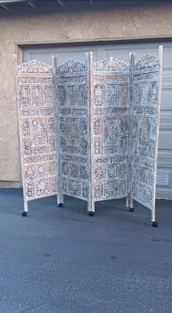 Vintage Hand Carved Wall Divider