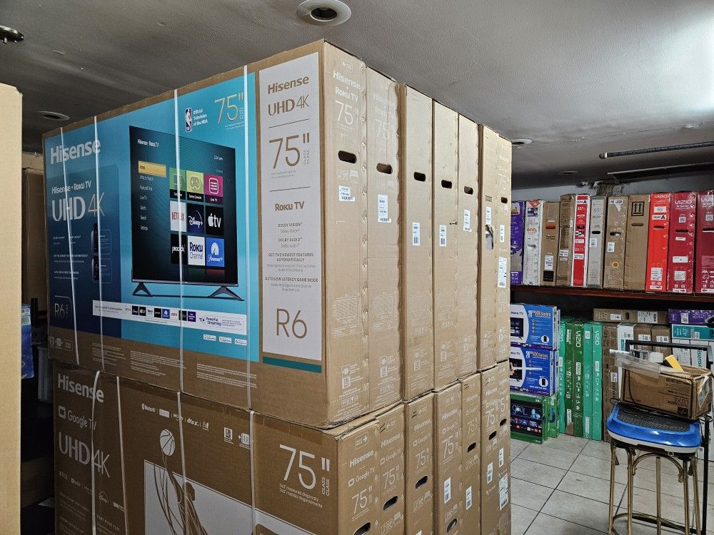 Brand NEW SEALED ✨️ HISENSE 75 INCHES 4K SMART WIFI UHDTV ON SALE WITH WARRANTY