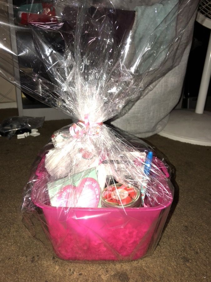 Small watermelon themed gift basket