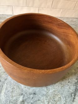 🤎 Vintage Teak Wood Bowl, 10" Solid Teakwood Bowl