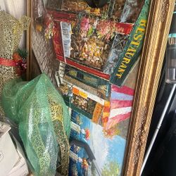 HUGE Thomas Kinkade Like Wall Art With Expensive Frame 