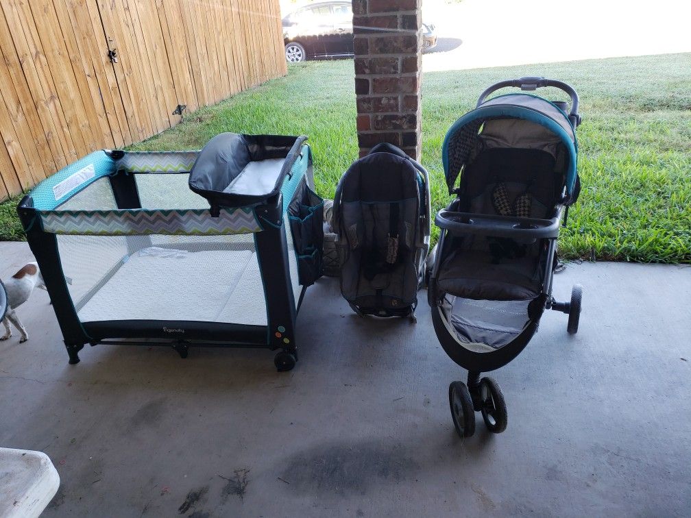 Play Pen, Stroller And Car Seat Gender Neutral Combo $100 Obo