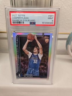 Topps 2025 Cooper Flagg #201 PSA9 Rainbow Foilboard  (RC)