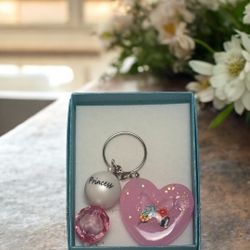 Pink Heart Keychain 
