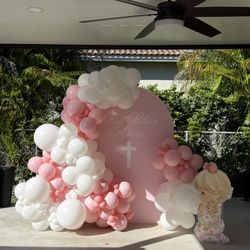 Balloon arch backdrop decor party gender reveal baptism birthday 