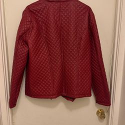 Ladies Red Leather Jacket 