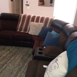 From Ashley' Brown Coloring To Set Couches With The Two Cup Holders Recliner