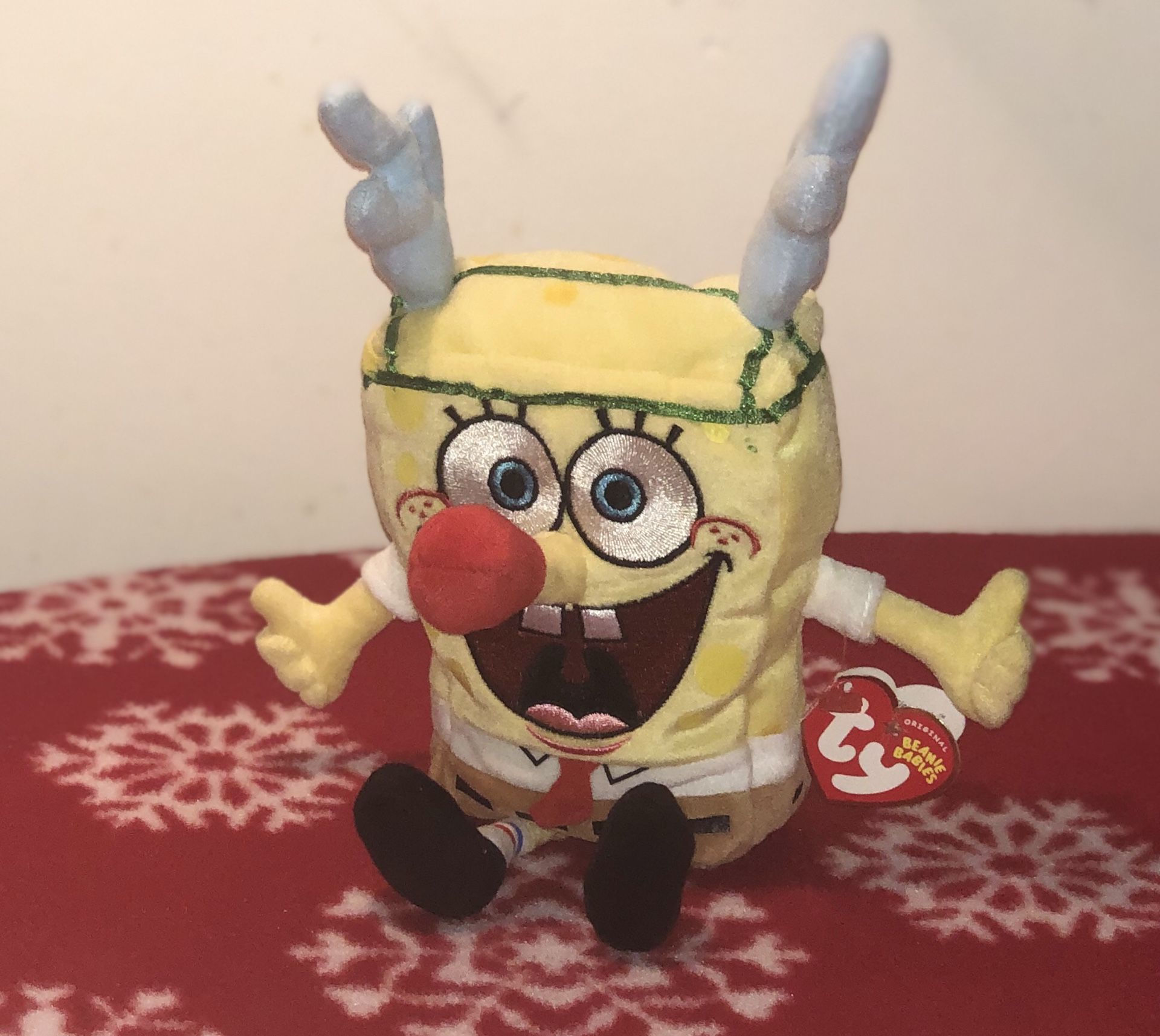 Spongebob SleighRide aka Spongebob Square Pants plush beanie baby!